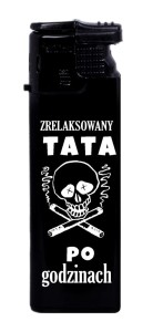 Zapalniczka Gazowa Mała - Super Tata - Czarna (68)