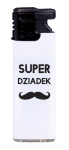 Zapalniczka Gazowa Mała - Super Dziadek - Biała (73)