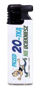 Zapalniczka Gazowa Mała - Przed 20'tka nie Uciekniesz - Biała (91)