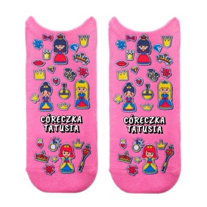Skarpetki Dziewczęce z Hasłami - Różowe