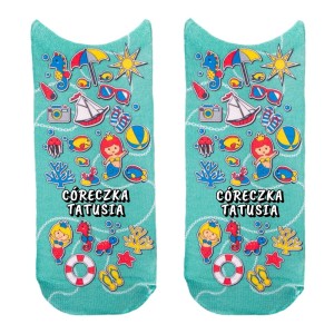 Skarpetki Dziewczęce z Hasłami - Morskie