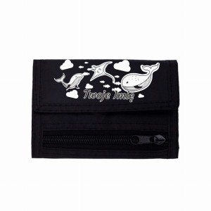 Portfel sportowy - Wieloryby -  Imię Męskie Dzieci  - Czarny