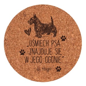 Podkładka Korek - Uśmiech Psa Znajduje się W Jego Ogonie (psy i koty 25)