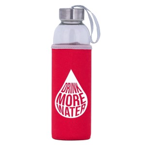 Bidon szklany CZERWONY 47 (Drink more water)